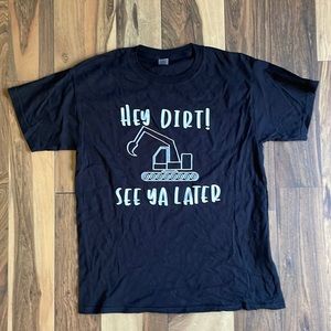 Custom Blippi shirt in black.  Hey Dirt, See Ya Later on front.